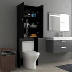 Vidaxl Omara za pralni stroj visok sijaj črna 64x25,5x190 cm