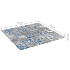 Vidaxl Samolepilne mozaik ploščice 11 kosov sive in modre 30x30 cm