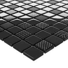 Vidaxl Mozaik ploščice 22 kosov sijoče črne 30x30 cm steklo
