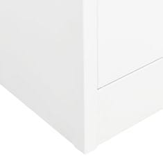 Vidaxl Garderobna omara bela 80x50x180 cm jeklo