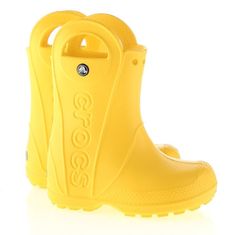 Crocs Dežni škornji čevlji za v vodo rumena 32 EU Handle Rain Boot Kids