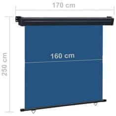 Vidaxl Balkonska stranska tenda 170x250 cm modra