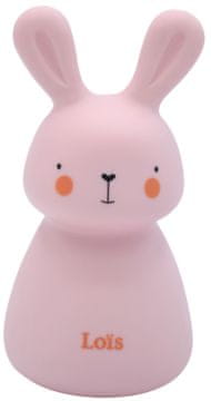 Olala zajček Lois nočna lučka, na baterije, roza