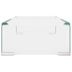 Vidaxl Stojalo za TV/Računalniški Zaslon Prosojno Steklo 40x25x11 cm