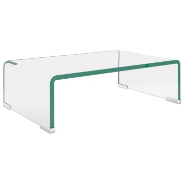 Vidaxl Stojalo za TV/Računalniški Zaslon Prosojno Steklo 40x25x11 cm