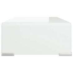 Vidaxl Stojalo za TV/Računalniški Zaslon Belo Steklo 40x25x11 cm
