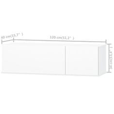 Vidaxl TV omarica iverna plošča 120x40x34 cm visok sijaj bela