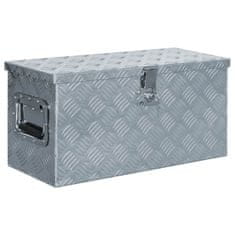 Vidaxl Skrinja iz aluminija 61,5x26,5x30 cm srebrne barve