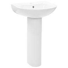 Vidaxl Prostostoječi umivalnik & podstavek keramika bel 520x440x190 mm