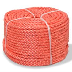 Vidaxl Zvita vrv polipropilen 14 mm 100 m oranžna