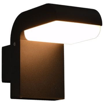 Vidaxl Zunanja LED stenska svetilka 9 W črna ovalna