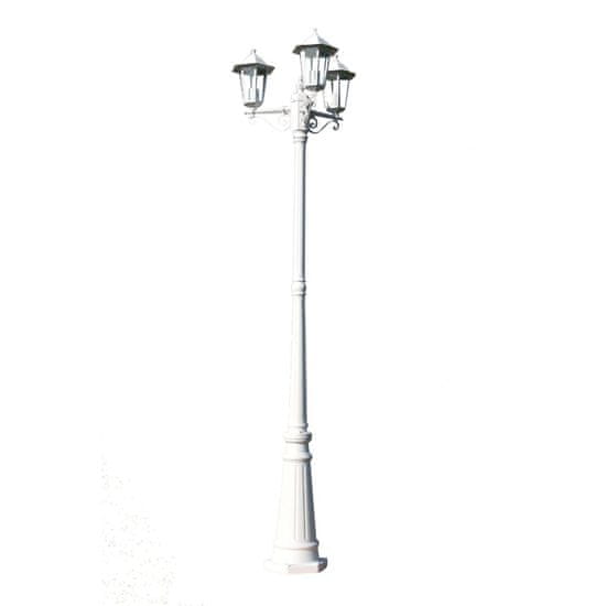 Vidaxl Samostoječa Vrtna Svetilka 3 Senčniki Višina 215 cm Bela barva