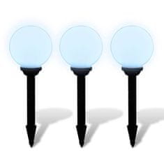 Vidaxl Vrtne solarne LED okrogle lučke 20cm za osvetlitev poti 3kosi s konico