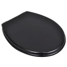 Greatstore Deska za WC školjko MDF počasno zapiranje preprost dizajn črna