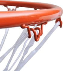 Vidaxl Košarkarski koš komplet z obročem in mrežo oranžen 45 cm
