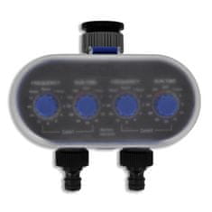 Vidaxl Vrtni elektronski avtomatski časovnik za zalivanje z dvojnim izhodom