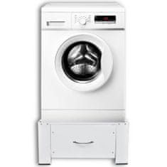 Greatstore Podstavek za pralni stroj s predalom bele barve