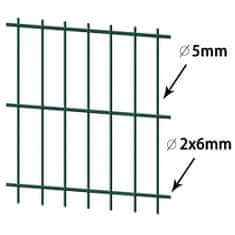 Greatstore 2D ograjni paneli, 2,008 x 2,23 m, 8 m, zeleni