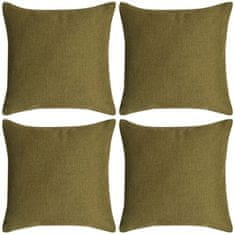 Vidaxl Prevleke za Blazine 4 kosi Videz Platna Zelene 50x50 cm