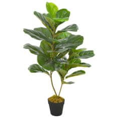 Vidaxl Umetna rastlina figovec z loncem zelena 90 cm