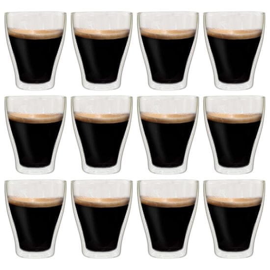 Vidaxl Kozarci za latte macchiato z dvojno steno 12 kosov 370 ml