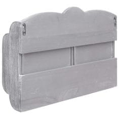 Vidaxl Stenski obešalnik za plašče siv 50x10x34 cm les