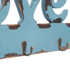 Vidaxl Stenski obešalnik za plašče LOVE 50x23 cm