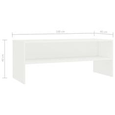 Vidaxl TV omarica bela 100x40x40 cm iverna plošča