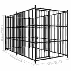 Vidaxl Zunanji pasji boks 300x150x185 cm