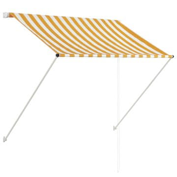 Vidaxl Zložljiva tenda 100x150 cm rumena in bela