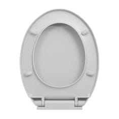 Greatstore WC deska s počasnim zapiranjem svetlo siva ovalna