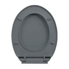 shumee WC deska s počasnim zapiranjem hitro nameščanje siva ovalna