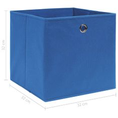 shumee Škatle za shranjevanje 4 kosi modre 32x32x32 cm blago