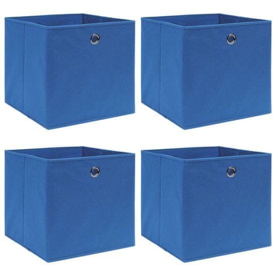 Greatstore Škatle za shranjevanje 4 kosi modre 32x32x32 cm blago