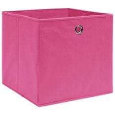shumee Škatle za shranjevanje 4 kosi roza 32x32x32 cm blago