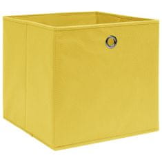 Greatstore Škatle za shranjevanje 4 kosi rumene 32x32x32 cm blago