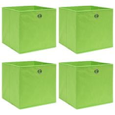 shumee Škatle za shranjevanje 4 kosi zelene 32x32x32 cm blago