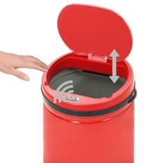Vidaxl Avtomatski smetnjak senzorski 50 L karbonsko jeklo rdeč