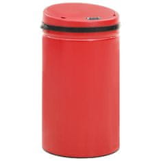Vidaxl Avtomatski smetnjak senzorski 50 L karbonsko jeklo rdeč