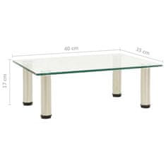 Vidaxl TV stojalo prozorno 40x35x17 cm kaljeno steklo