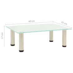 Vidaxl TV stojalo mlečno 40x35x17 cm kaljeno steklo