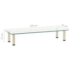 Vidaxl TV stojalo prozorno 100x35x17 cm kaljeno steklo