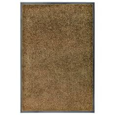 Vidaxl Pralni predpražnik rjav 60x90 cm