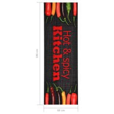 Vidaxl Kuhinjska talna preproga pralna Hot&Spicy 60x180 cm