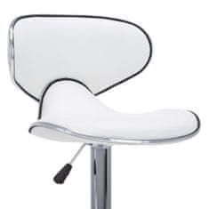 Greatstore Barski stolčki 2 kosa belo umetno usnje
