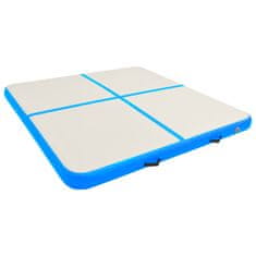 Vidaxl Napihljiva gimnastična podloga s tlačilko 200x200x15 cm modra