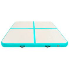 Vidaxl Napihljiva gimnastična podloga s tlačilko 200x200x15 cm zelena