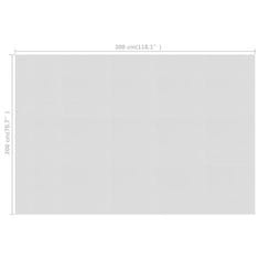 Vidaxl Plavajoča PE solarna folija za bazen 300x200 cm siva
