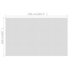 Vidaxl Plavajoča PE solarna folija za bazen 260x160 cm siva