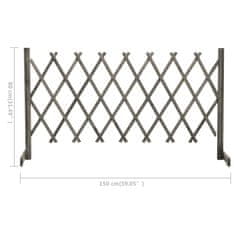 Vidaxl Vrtna mrežasta ograja siva 150x80 cm trden les jelke